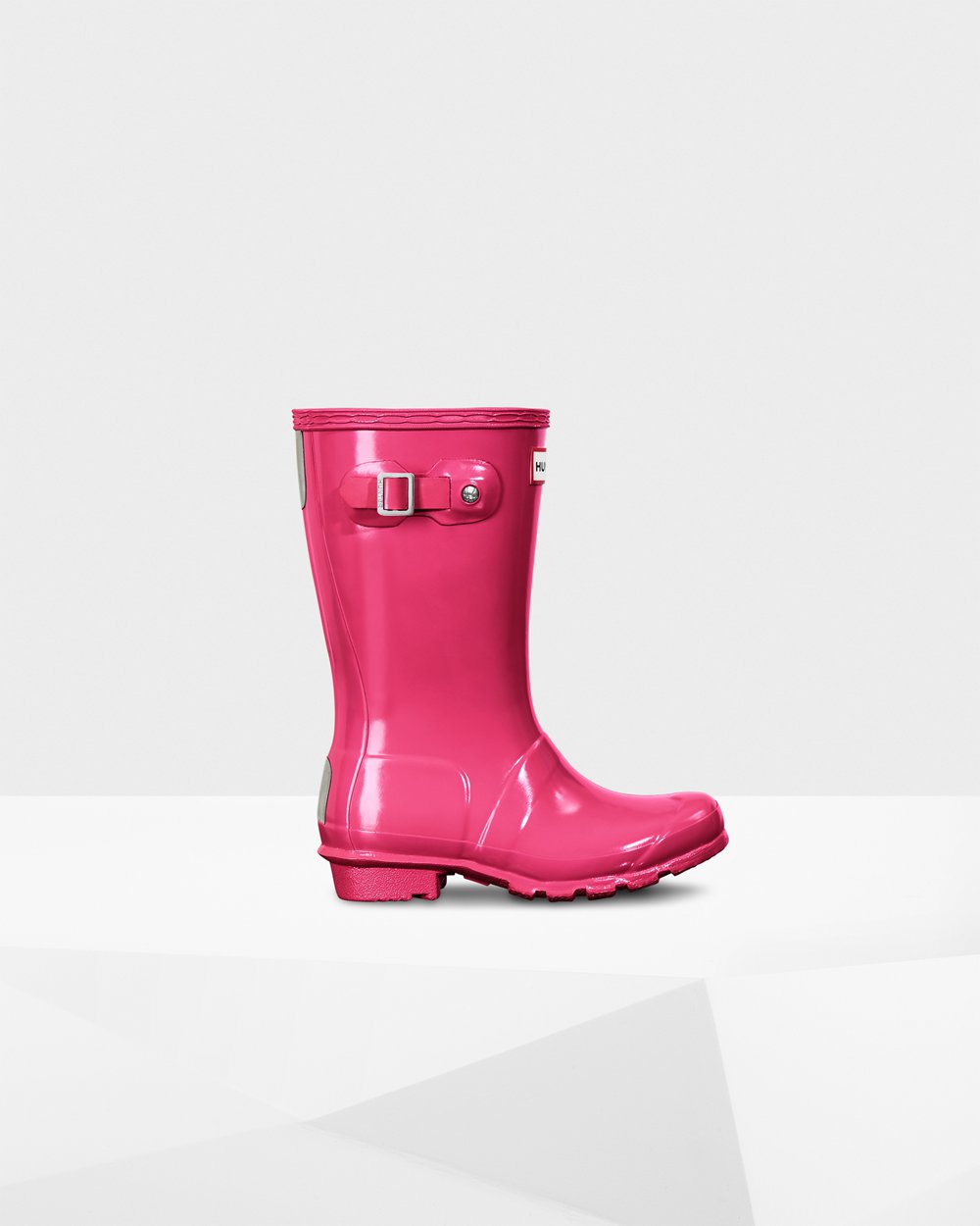 Hunter Original Big Gloss Rain Boots - Clearance Sale Kids Light Pink - HYODAZ504